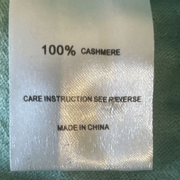 Ann Mashburn Size L Womens V-neck 100% Cashmere Sweater Pullover Mint Green - Picture 5 of 11